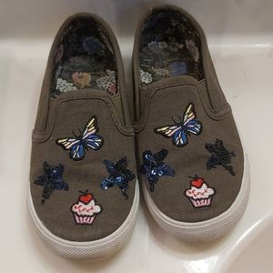 Olive green cupcake butterfly slip on sneakers 9